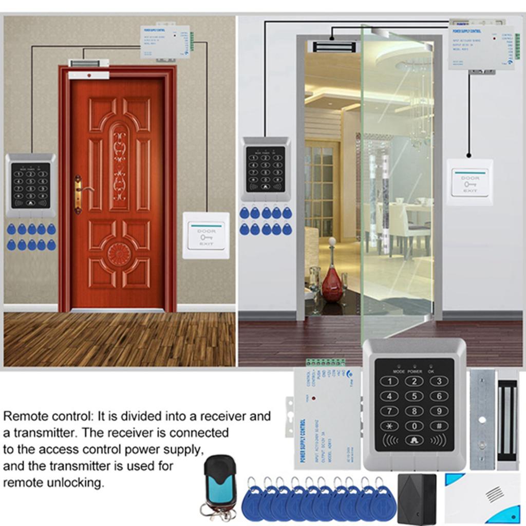 Electric Magnetic Door Lock Access Control Card Password Door Security System Kit