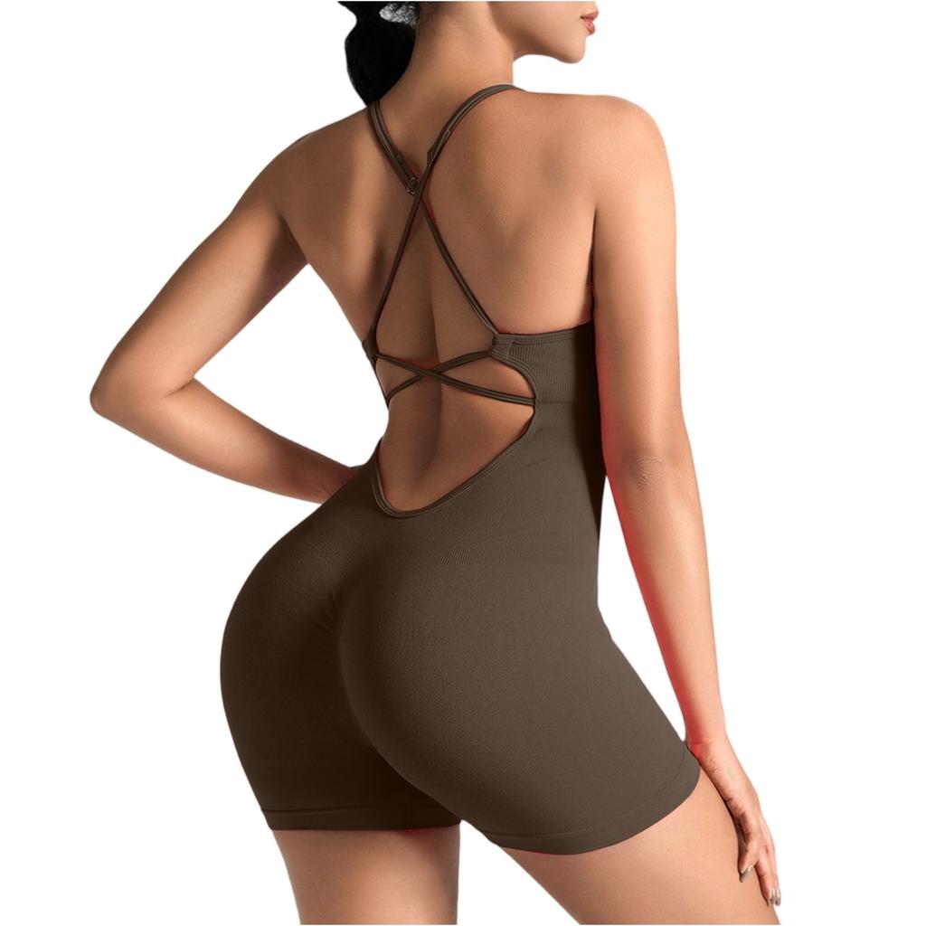 Women's Fashion Tight Peach Hip Lifting One-piece Yoga Wear Fitness Shaping One-piece Suit