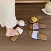 Self-kept Version~ Soft Leather Flat-bottomed Slippers for Women To Wear In Summer, New Casual One-word Sandals, Vacation Seaside Beach Shoes