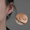 Women Girls 925 Sterling Silver Goth Ear Studs Rregular Dislocation Earring Plain Hoop Earrings