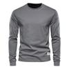 Solid Color Cotton T Shirt Men Casual O-neck Long Sleeved Mens Tshirts Spring Autumn High Quality Basic T-shirt Male