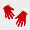 1 Pair Winter Christmas Gloves Thick Plush Trim Anti-slip Elastic Keep Warm Windproof Santa Claus Cosplay Performance Prop