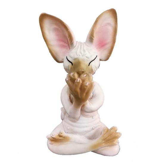 Yousheng Meditation Cat Figurine Resin Buddha Hairless Cat Ornaments Sit In Meditation Zen Cat Sculpture Home Decor Gift for Meditation Enthusiasts