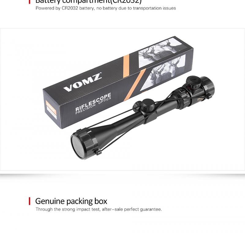 3-9x40 EG Red/green Illuminated Hunting Scope Riflescope Gold Military Optic Sight Sniper Deer Riflescope Scope Mildot