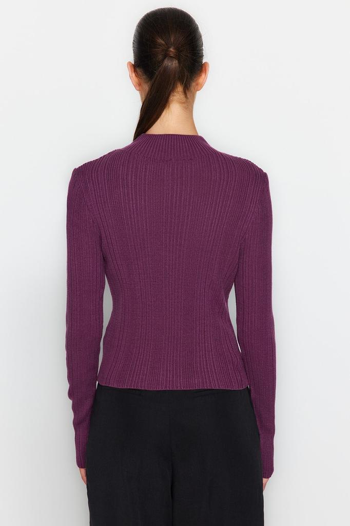 Women's Elegance Style Sweater Mink High Collar Knitwear Sweater