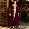 New V-neck Double-layer Chiffon Irregular Dress Stitching Lace Middle East Saudi Arabian Women's Clothing