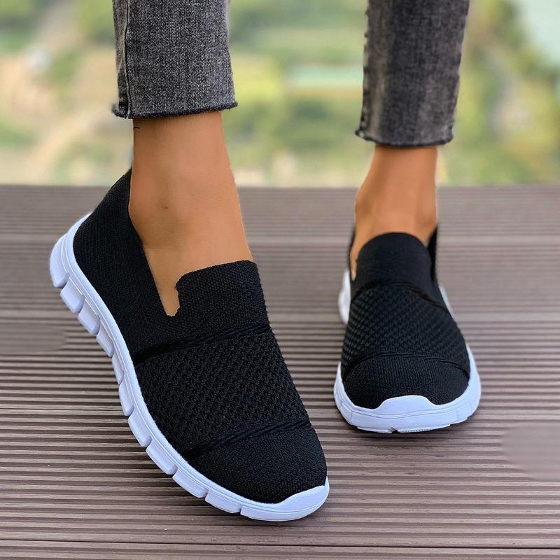 Summer New Casual Single Shoes Breathable Mesh Round Head Comfortable Casual Shoes Women's Foreign Trade Cross-border Large Size Women's Shoes