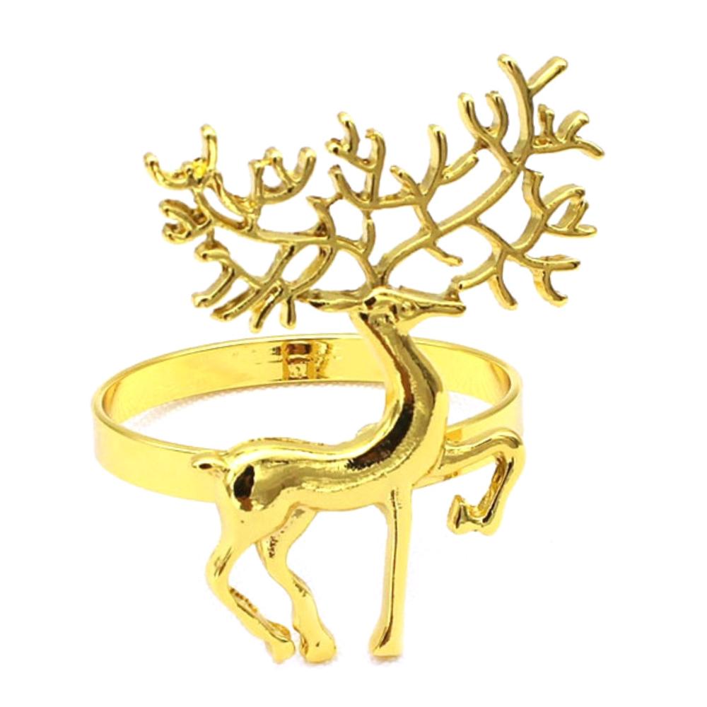 Xmas Napkin Rings Deer Shaped Holders Buckles Party Serviette Christmas Decoration Supplies 1/6 PCS