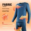 Men's Thermal Underwear Set: Velvet-Lined, Round Neck, Low-Neck, Tight-Fit Sweater with Autumn Pants for Cold Weather