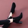 Heeled Ankle Boots for Women Autumn Winter Fleece-Lined Booties Trend 2025 Black Woman Short Shoes On Offer Large Size Warm Boot
