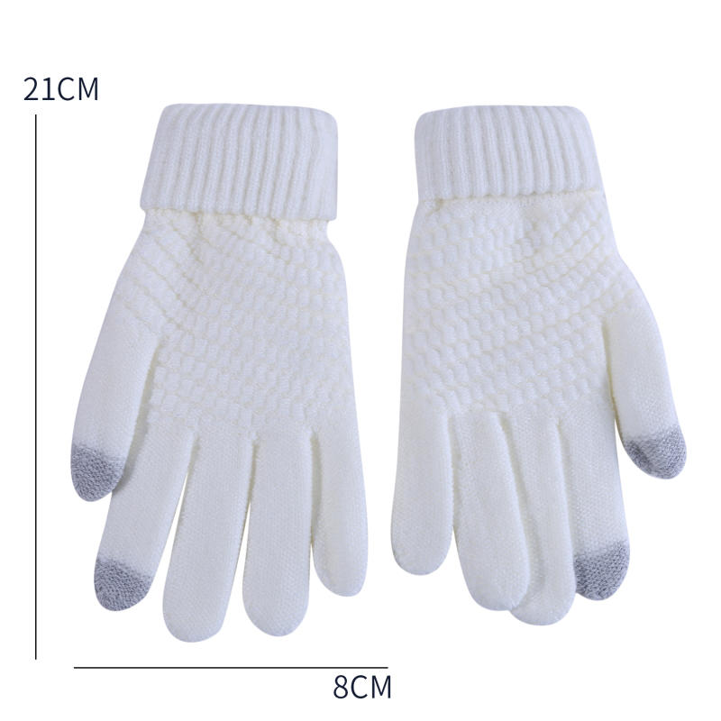 Women Fashion Winter Touch Screen Gloves Warm Stretch Knit Full Finger Mittens Crochet Thicken Gloves