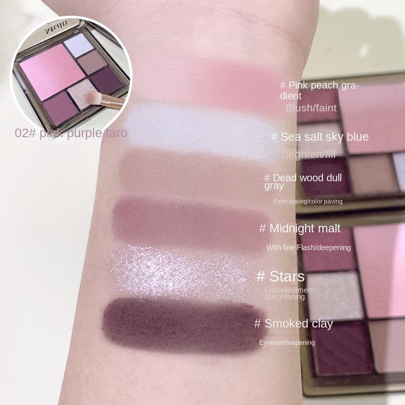 Multi-functional Eyeshadow Palette Grey Powder Brown Everyday Versatile Blush and Contour All In One Easy To Apply Affordable