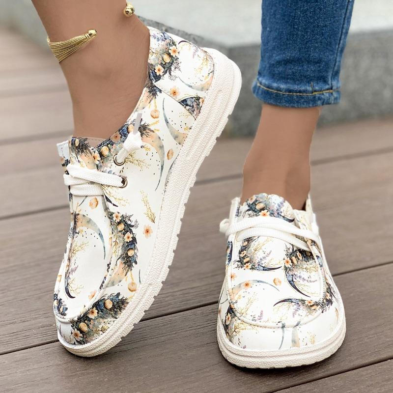 2025 New Canvas Print Colorful Export Ethnic Style Flat Casual Women's Shoes