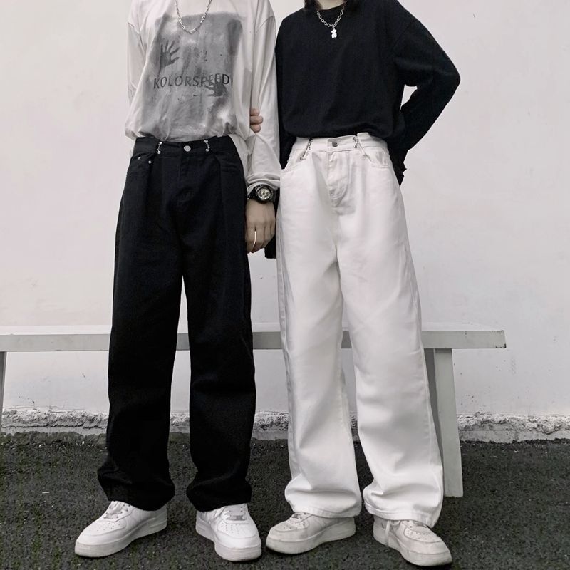 2022 Autumn Winter Fashion Korean Stytle Casual High Street Wide Leg Pant Women Jeans High Waist Harajuku Slouchy Straight Pants