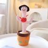 33cm Cactus Plush Toy Dancing Talking Cactus Lifelike Toy Plush Glowing Cactus Doll Decoration Christmas Gift Collection