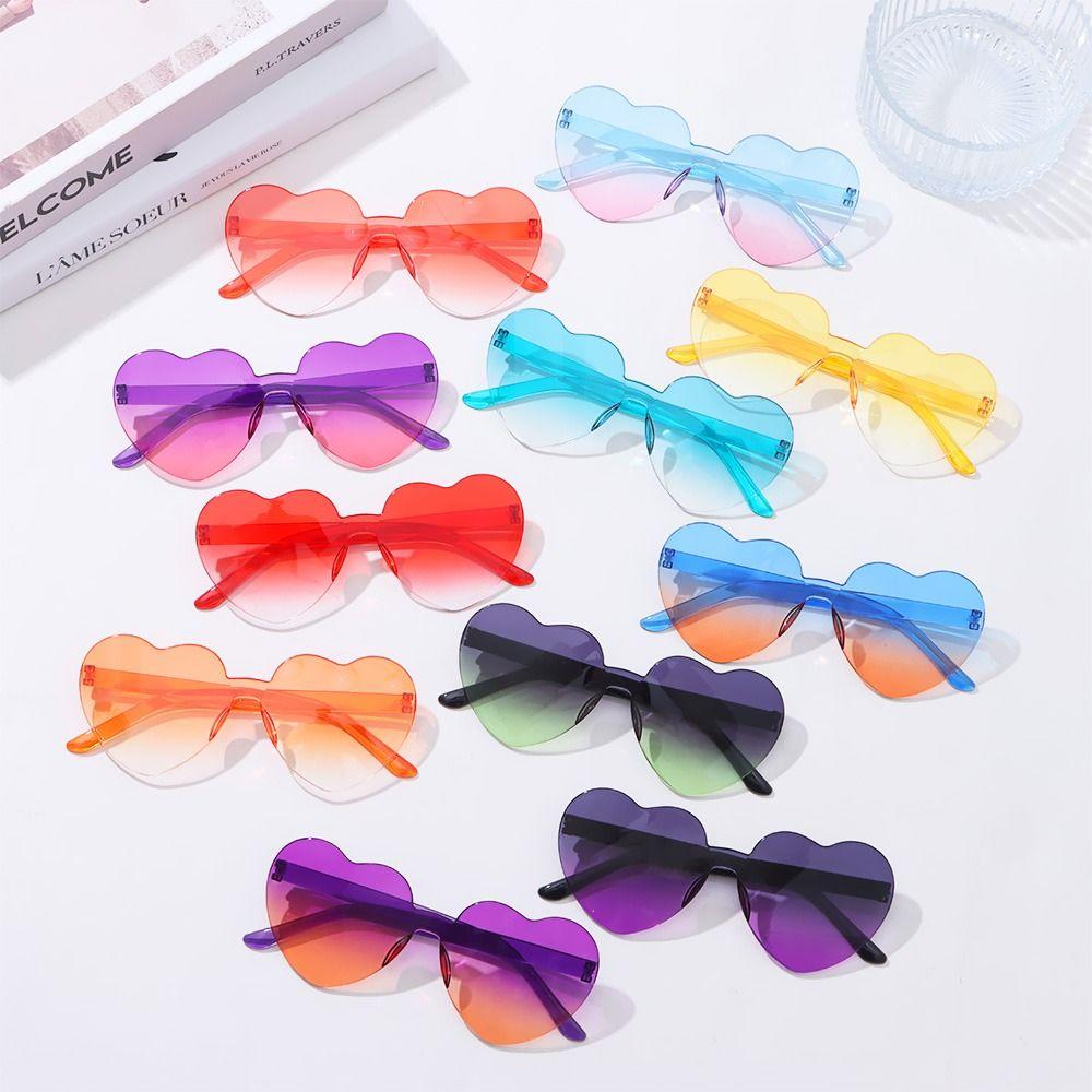 Adults Colorful Candy Color Party Sun Glasses Shades Heart Glasses Heart-shaped Sunglasses