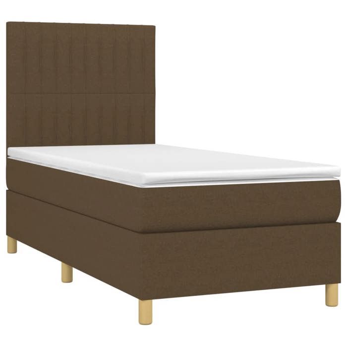 VidaXL Slat Bed Base with Mattress and LED, Upholstered Bed, Single Bed, Adult Bed for Interior Bedroom, 3135568