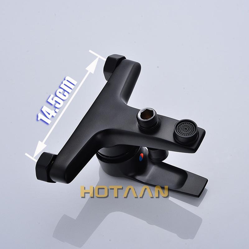 . Black Finish New Wall Mounted Shower Faucet Bathroom Bathtub Handheld Shower Tap Mixer Faucet YT-5339-H