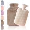 Refillable Hot Water Bottle, 1L/2L Large Capacity, Eco-Friendly, Soft and Fluffy Cover Included, No Electricity Required, Perfect for Cold Weather, Pe