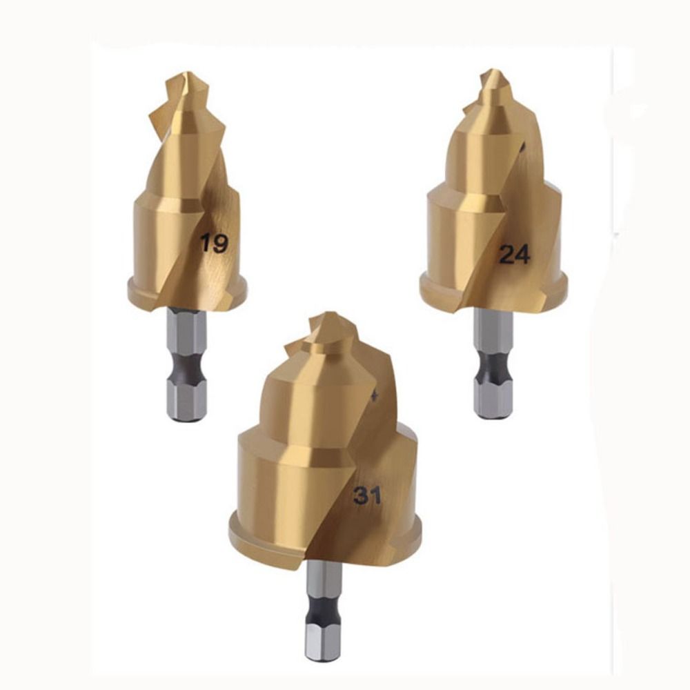 Hex Shank Water Pipe Repair Reamer Set Titanium Plated Stepped Drill Bit PPR Lifting Drill