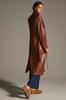 Lambskin Handmade Long Party Stylish Women Brown Trench Coat Leather Genuine