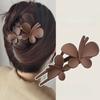 Large Double Butterfly Hair Clips Women Temperament Elegant Back Head Ponytail Clip Hairpin Frosted Duckbill Clip