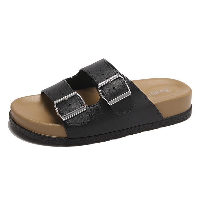 Adjustable Thick-soled Sandals for Women French Style Outdoor Spring and Summer Fashion Soft-soled Beach Shoes Seaside Sandals