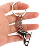 1Pc Silver Ice Skates Snowflake Pendant Key Ring Skating Key Chain Keychain