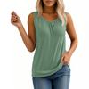 Womens Fashion Loose Solid Color Sleeveless Round Neck Tank Top