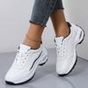 Women's Thick Sole Casual Sneakers Fashion Outdoor Vulcanized Shoes Tennis Cross Training Shoes Lace Up Walking Shoes Trend