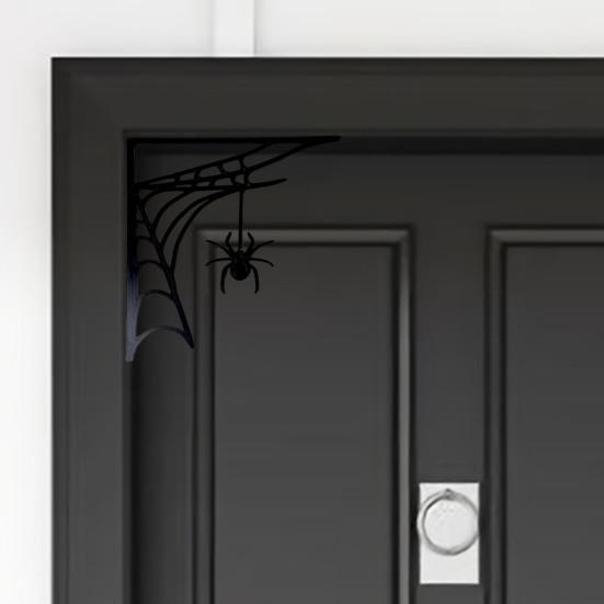 Хэллоуин паутина дверная рама украшения деревенский деревянный черный паук паутина дверной угловой знак домашний офис передняя дверь Топпер няня орнамент
