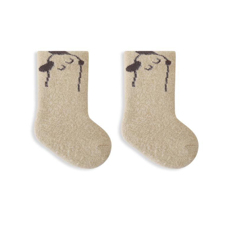 Newborn Mink Velvet Yarn Mid Socks Winter New Toddler Baby Soft Thickened Plush Warm Socks Girl Infant Boy Cartoon Socks 0-5Y