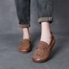 Johnature Genuine Leather Hollow-out Women's Slip-on Shoes Comfortable Casual Flat Breathable Sandals