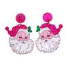 Santa Dangle Earrings Funny Christmas Earrings Glitter Santa Claus Charm Earrings Holiday Gift for Ladies Girls Xmas Party Accessories