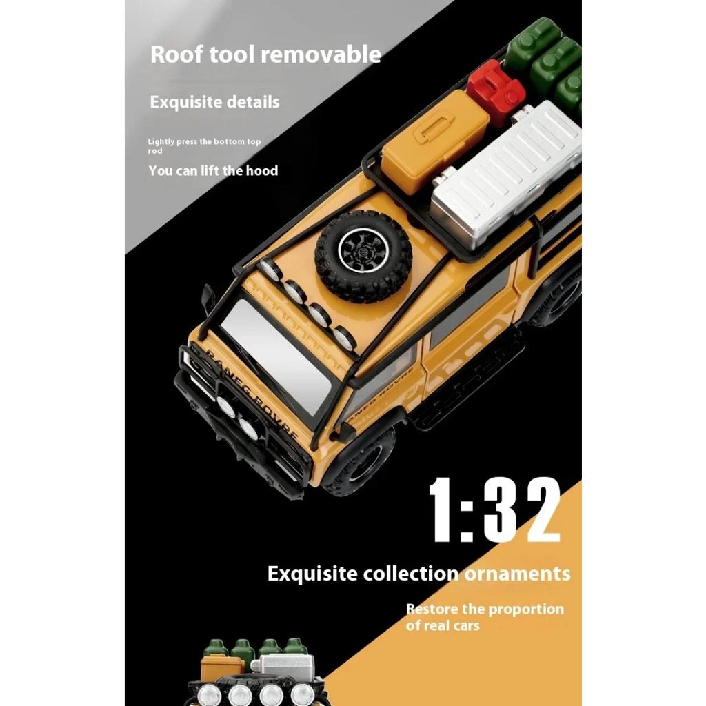 1/32 Land Rover Defender Van Off Road Alloy Diecast Car Model Children's Toys Birthday Gifts Sound and Light Boyfriend Choice