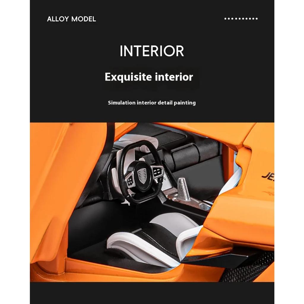 1/22 Metal Die Cast Koenigsegg JESKO Supercar Model Racing Gift Boy Simulation Sound and Light Retraction Collection Ornaments