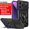 For Redmi Note 13 Pro Plus 5G POCO X6 Pro C65 Case Slide Camera Lens Protect Ring Stand Cover for Xiaomi 13T Redmi 13C Capa