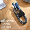 30Pcs Cable Processor Labeling Kit Waterproof Ties with Tag Stickers Lightweight Cord Organizers Travel Cable Tie Kit