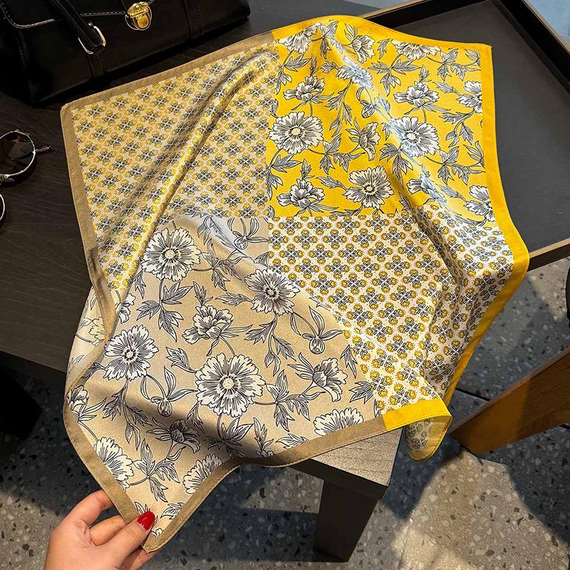 100% Silk Scarf Bandana Women Square Scarves Wrap Kerchief Green Mulberry Silk Bandana Fashion Luxury Headband Hijab Shawl