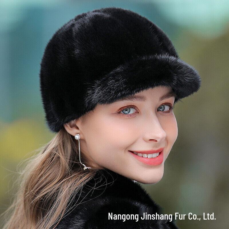 Women's Winter Warm Mink Fur Knight Duckbill Hat
