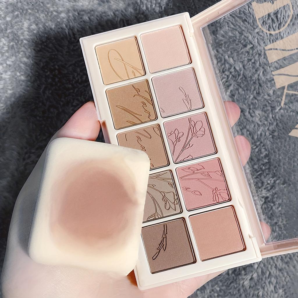 10-Color Smoky Eye Shadow Palette Long-Lasting Matte & Shimmery Finish Black Brown Coral Pink Earth Tones for Face Contouring and Everyday Makeup Look