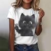 3D Printed Cute Animal T Shirt For Women Funny Cat Pattern Tees Summer Harajuku T-Shirts Round Neck Tops Loose Short Sleeves