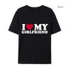 I Love My Girlfriend and I Love My Boyfriend Printed T-shirt Couple Fashion Sports t-Shirt Harajuku Casual Top