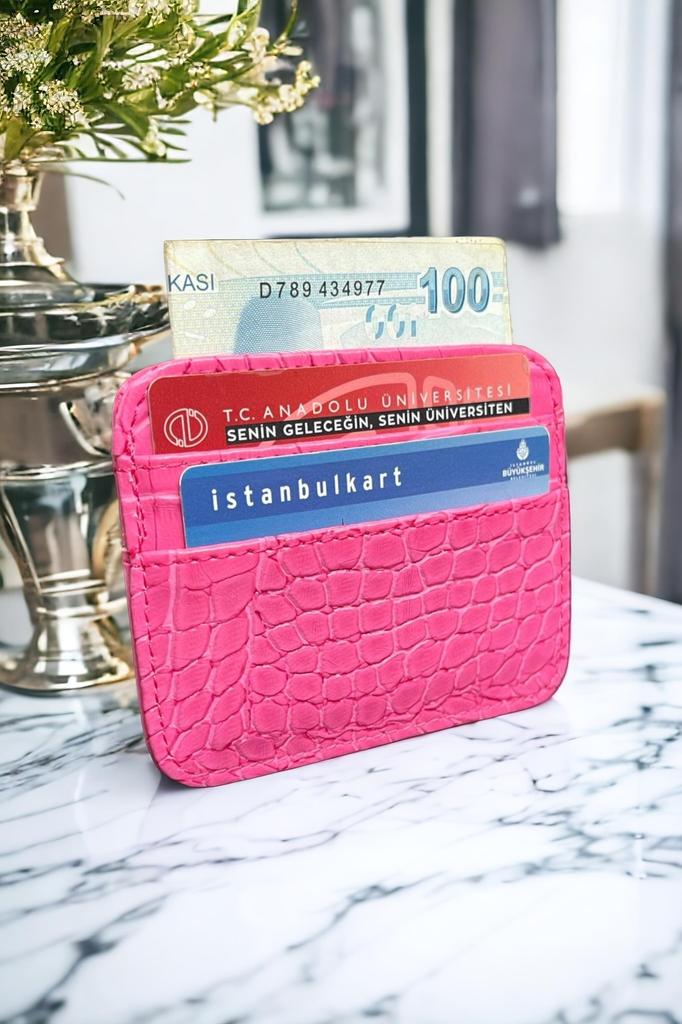 Women's Card Holder Double-sided Small Gift Accessory Fuchsia