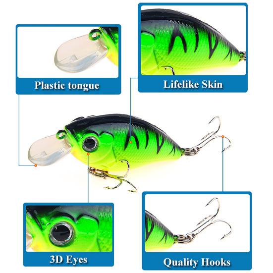 5Pcs 5.5CM/7G Minnow Fishing Lure with Tongue Hooks Glow-in-the-dark Plastic Artificial Bait Freshwater Saltwater Trout Bass Fishing Accessories