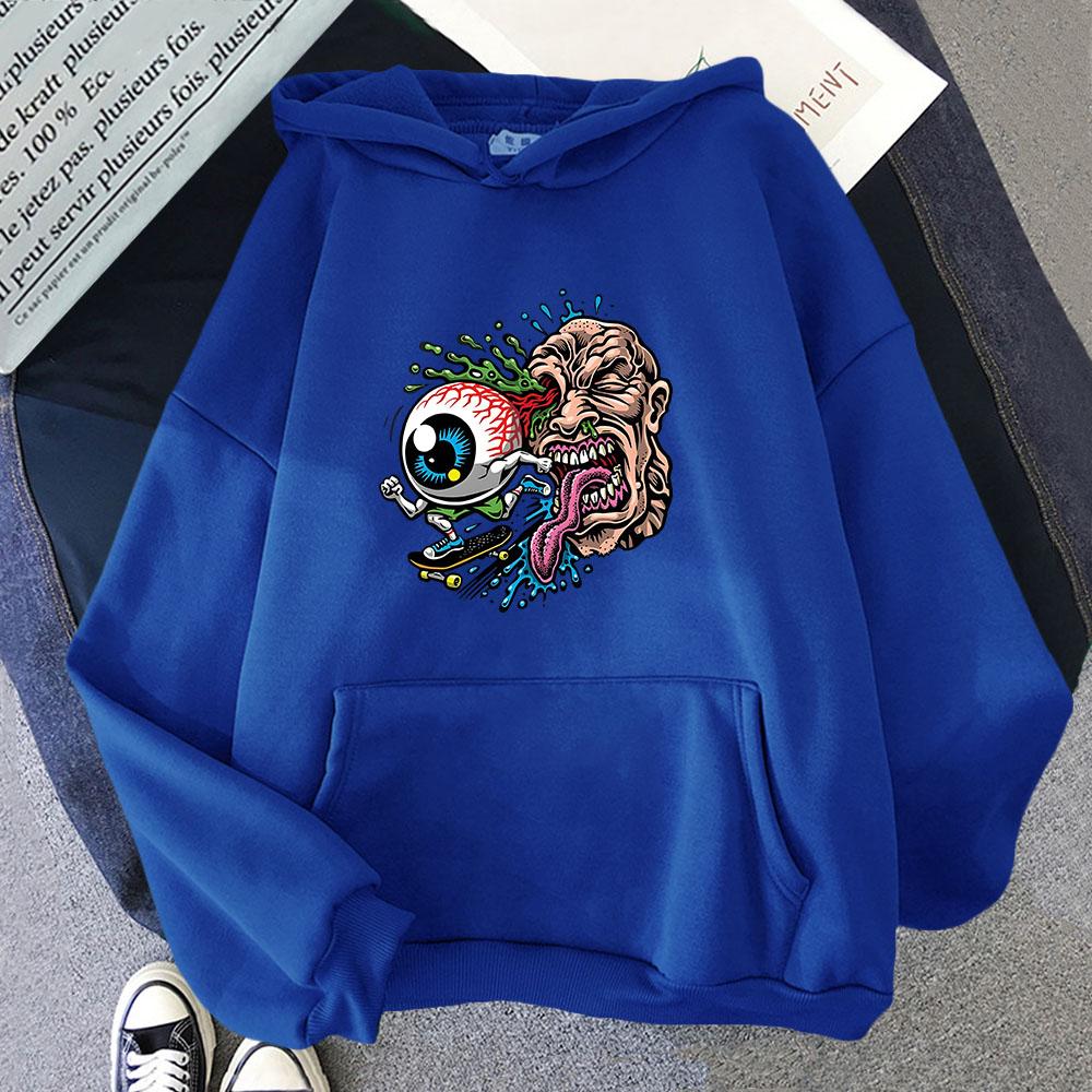 The Eye of Skateboarding Hoodies Male/Female Sweatshirts with Hooded Long Sleeve Casual Kpop Streetwear Mens Coat