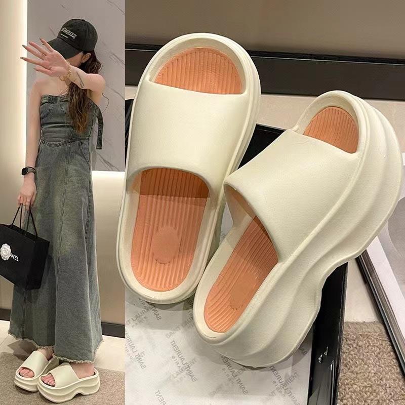 Summer Couple Indoor Home Bathroom Bath Thick Bottom Wear-Resistant Slip-on Slippers