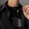 Bar Pendant Necklace for Men Geometric Stick Bar Pendant Chain Necklace Simple Jewelry Gift for Boyfriend Husband
