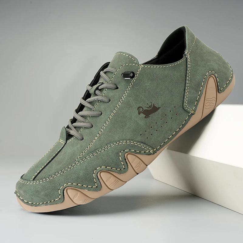 Men's Sports and Leisure Shoes White Leather Flat Bottomed Student Walking Shoes Non Slip and Lightweight One Foot Tennis Shoes