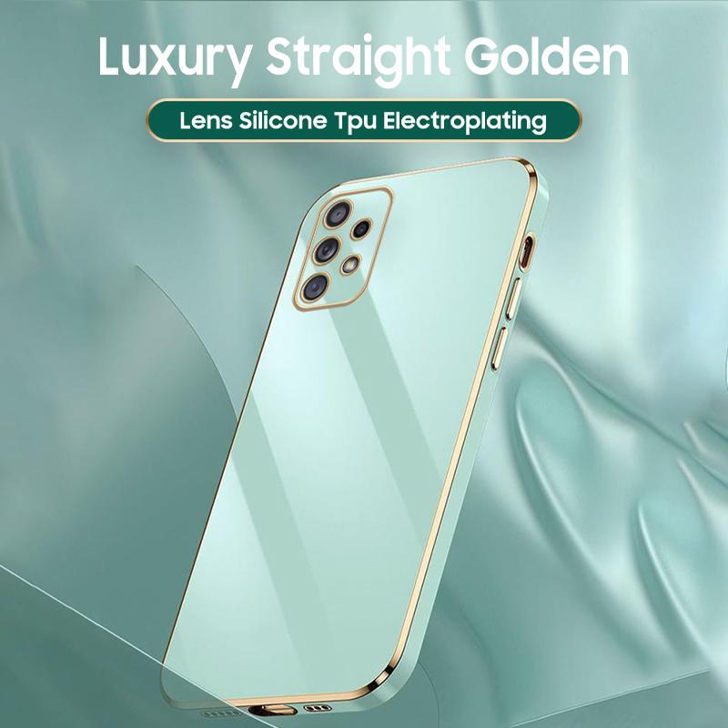 Luxury Plated TPU Phone Case With Lanyard for Samsung Galaxy A04 A05 A13 A14 A23 A24 A52 A54 A34 A53 5G Note20 Ultra S23 Soft Cases Silicone Cover
